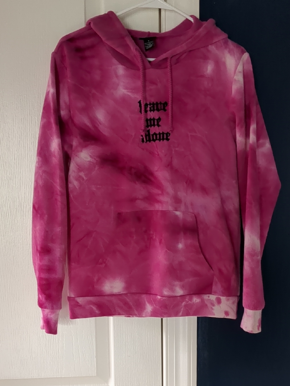 Rue21 Hot Pink Tie-Dye Leave Me Alone Hoodie